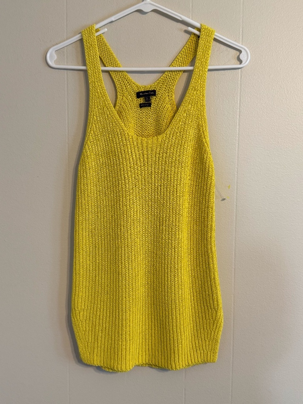 Like New Women's Massimo Dutti Knit Yellow Racerback Tank Top Size Small